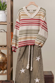 Sandbar Multi Stripe Color Knit Sweater - Westly