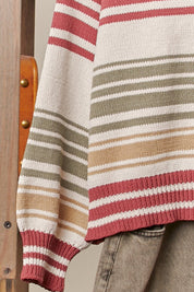 Sandbar Multi Stripe Color Knit Sweater - Westly