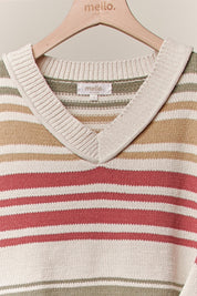 Sandbar Multi Stripe Color Knit Sweater - Westly