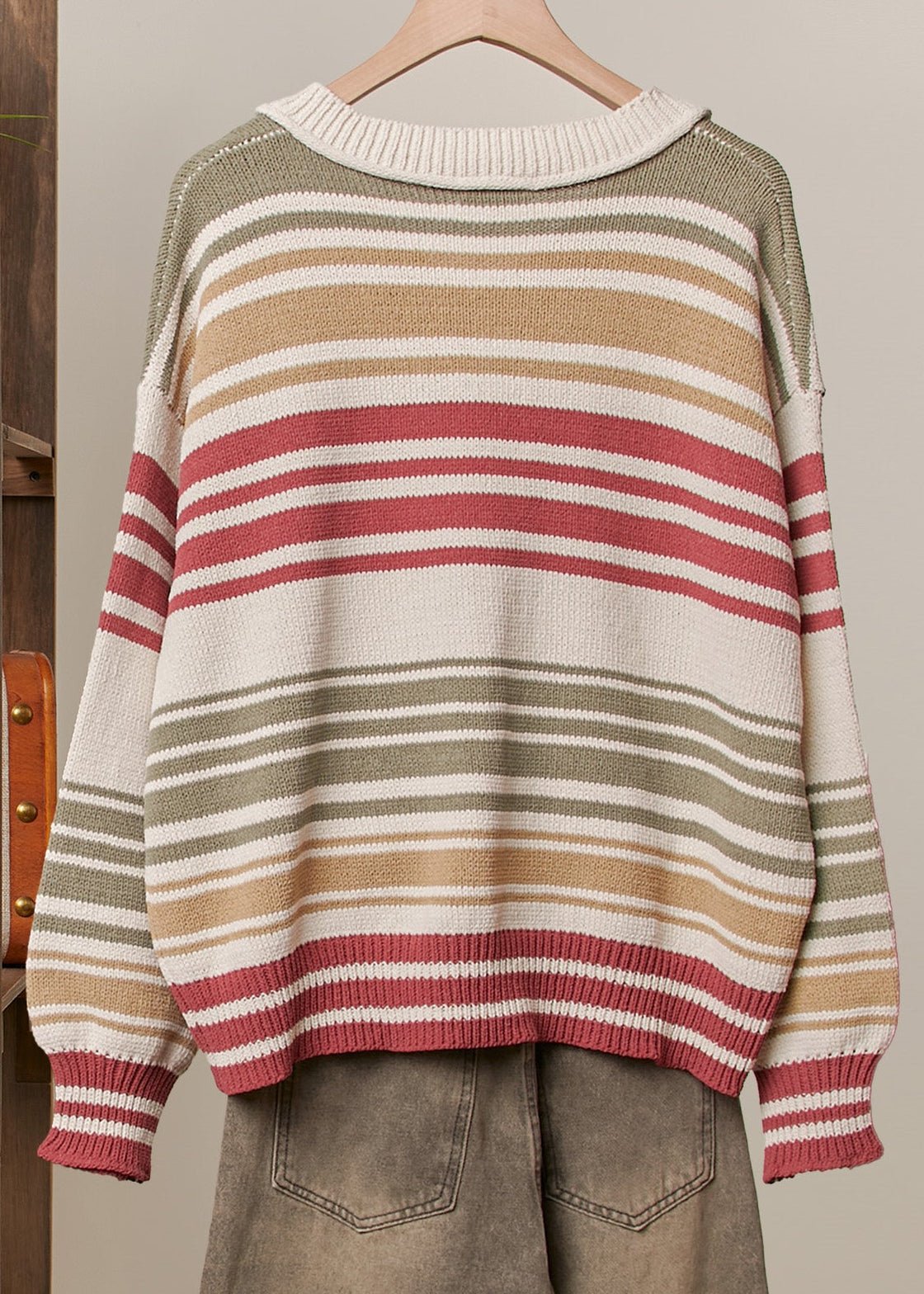 Sandbar Multi Stripe Color Knit Sweater - Westly