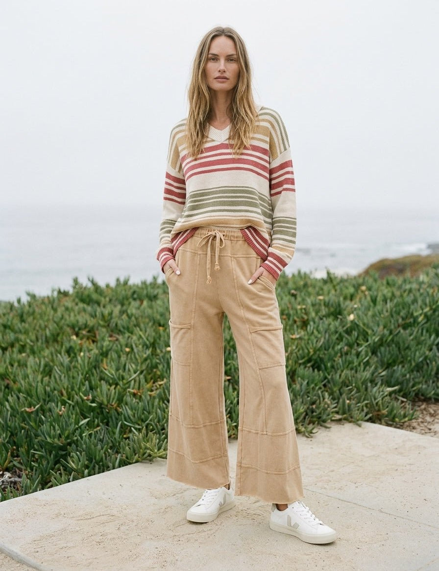 Sandbar Multi Stripe Color Knit Sweater - Westly