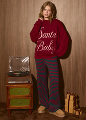 Santa Baby Script Crewneck Sweatshirt in Burgundy — product photo 01