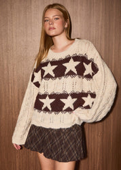 Satellite Star Cable Knit Sweater - Westly