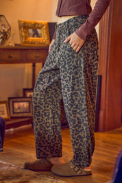 Savanna Walk Leopard Barrel Pants - Westly