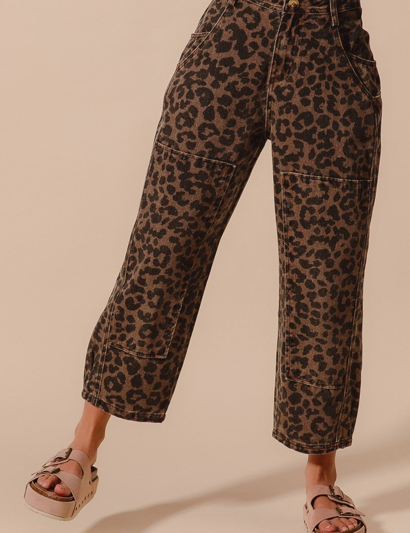 Savanna Walk Leopard Barrel Pants - Westly