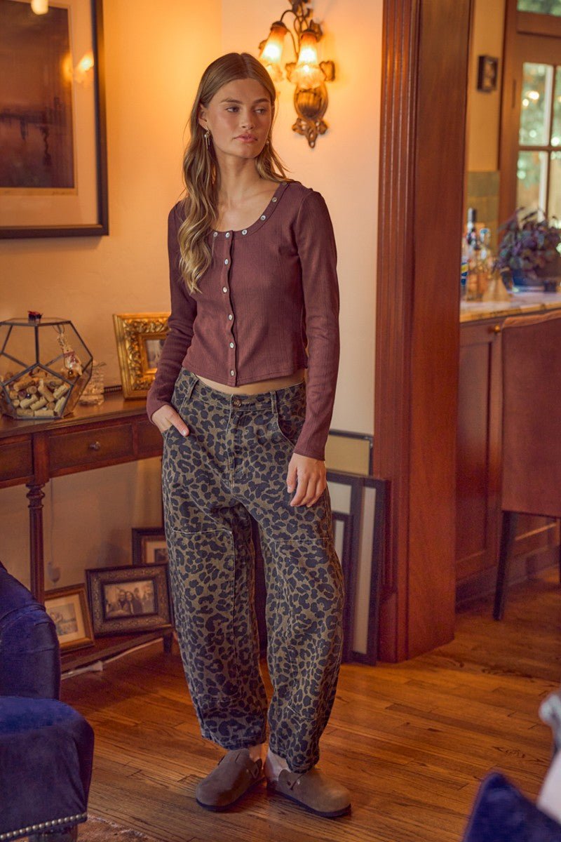Savanna Walk Leopard Barrel Pants - Westly