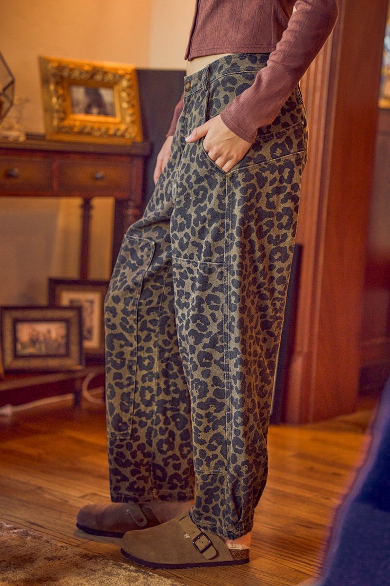 Savanna Walk Leopard Barrel Pants - Westly