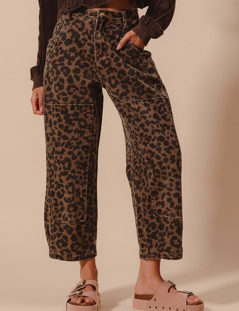 Savanna Walk Leopard Barrel Pants - Westly