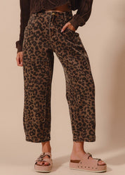 Savanna Walk Leopard Barrel Pants - Westly