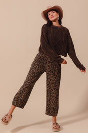 Savanna Walk Leopard Barrel Pants - Mocha Leopard