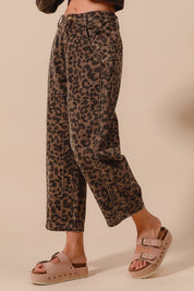 Savanna Walk Leopard Barrel Pants - Mocha Leopard