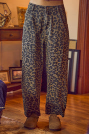 Savanna Walk Leopard Barrel Pants - Mocha Leopard