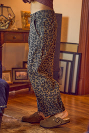 Savanna Walk Leopard Barrel Pants - Mocha Leopard