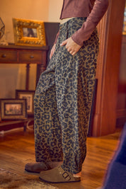 Savanna Walk Leopard Barrel Pants - Mocha Leopard