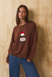 Savory Soy Sauce Sweater - Brown