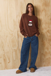 Savory Soy Sauce Sweater - Brown