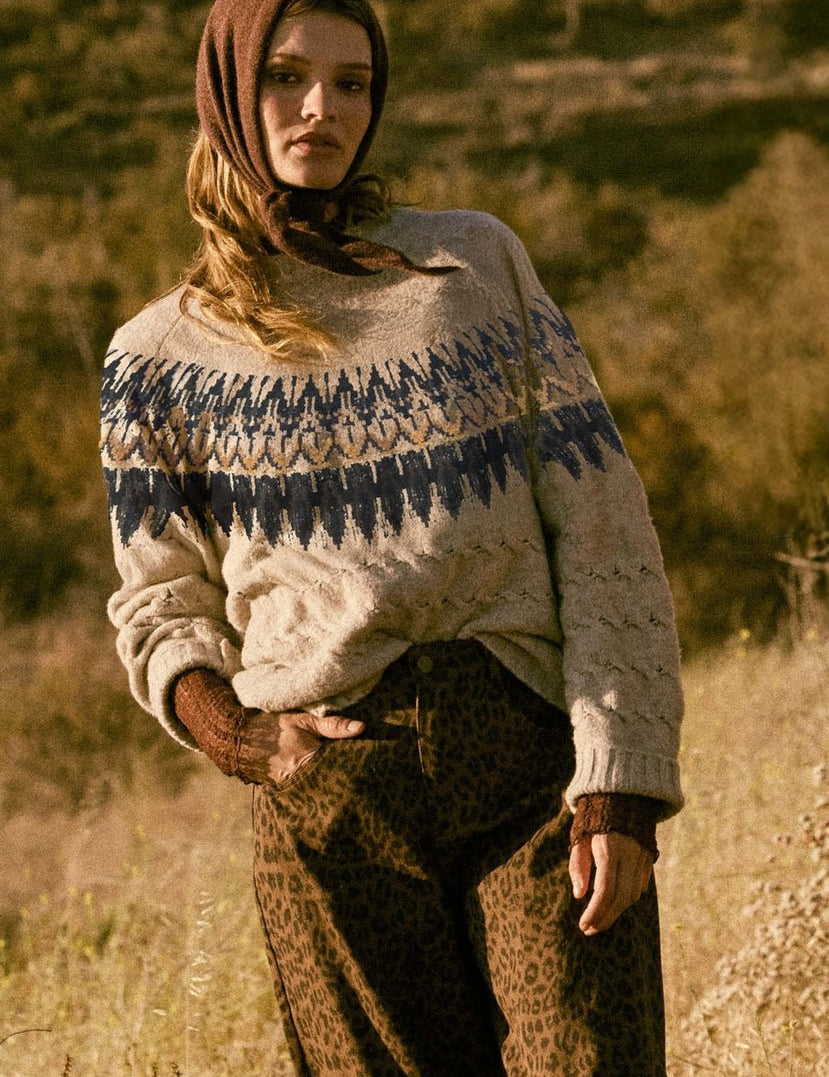 Sawtooth Cable Knit Raglan-Sleeve Sweater - Westly