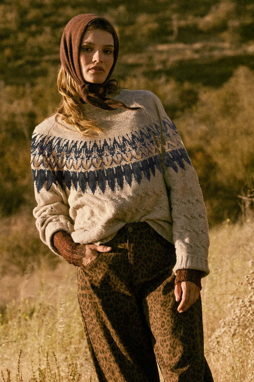 Sawtooth Cable Knit Raglan-Sleeve Sweater - Westly