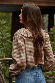 Sawyer Gingham Ruffle Blouse - Westly