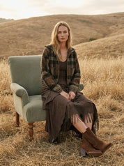 Sawyer Plaid Fuzzy Sweater Cropped Jacket - Westly