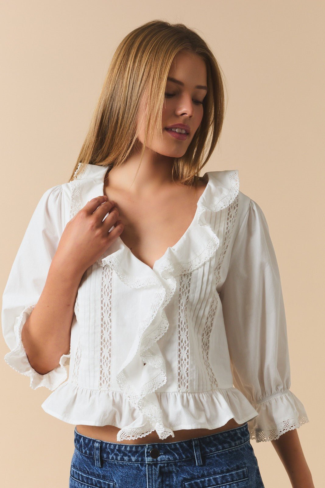 Scarlet Ruffle Trim Blouse - Westly