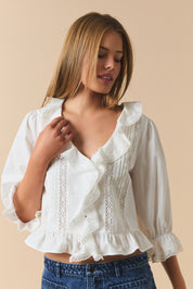 Scarlet Ruffle Trim Blouse - Westly