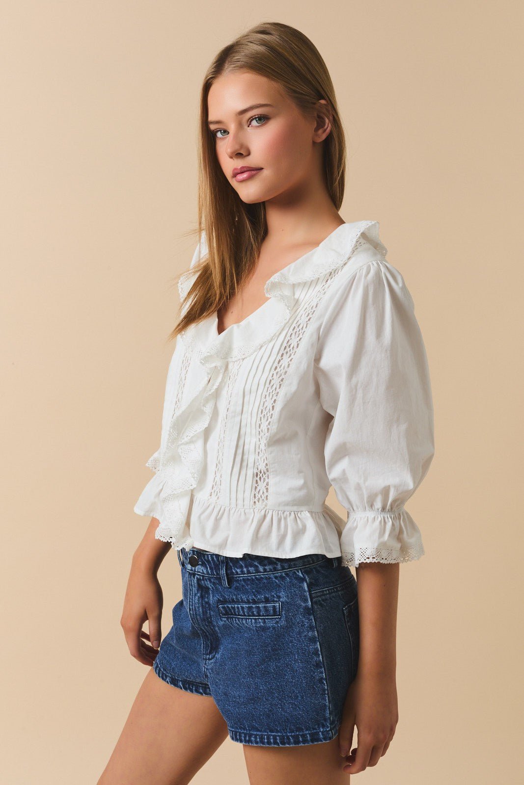 Scarlet Ruffle Trim Blouse - Westly