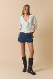 Scarlet Ruffle Trim Blouse - Westly