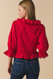 Scarlet Ruffle Trim Blouse - Westly