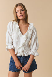 Scarlet Ruffle Trim Blouse - Westly