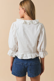 Scarlet Ruffle Trim Blouse - Westly