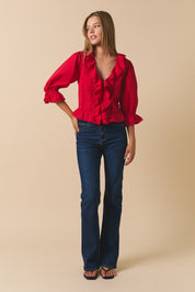 Scarlet Ruffle Trim Blouse - Westly