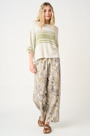 Scout Camo Print Barrel Leg Pants - Westly