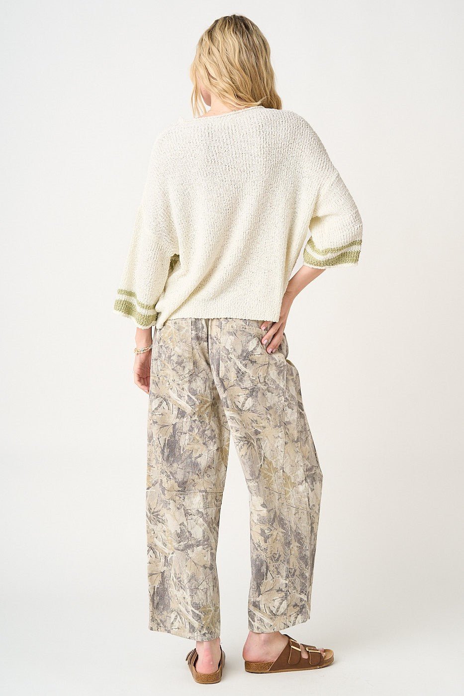 Scout Camo Print Barrel Leg Pants - Westly