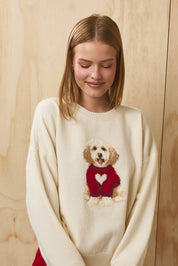 Scout Club Dog Graphic Sweater - Ivory