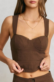 Sculpted Muse Linen Corset Bodice - Westly