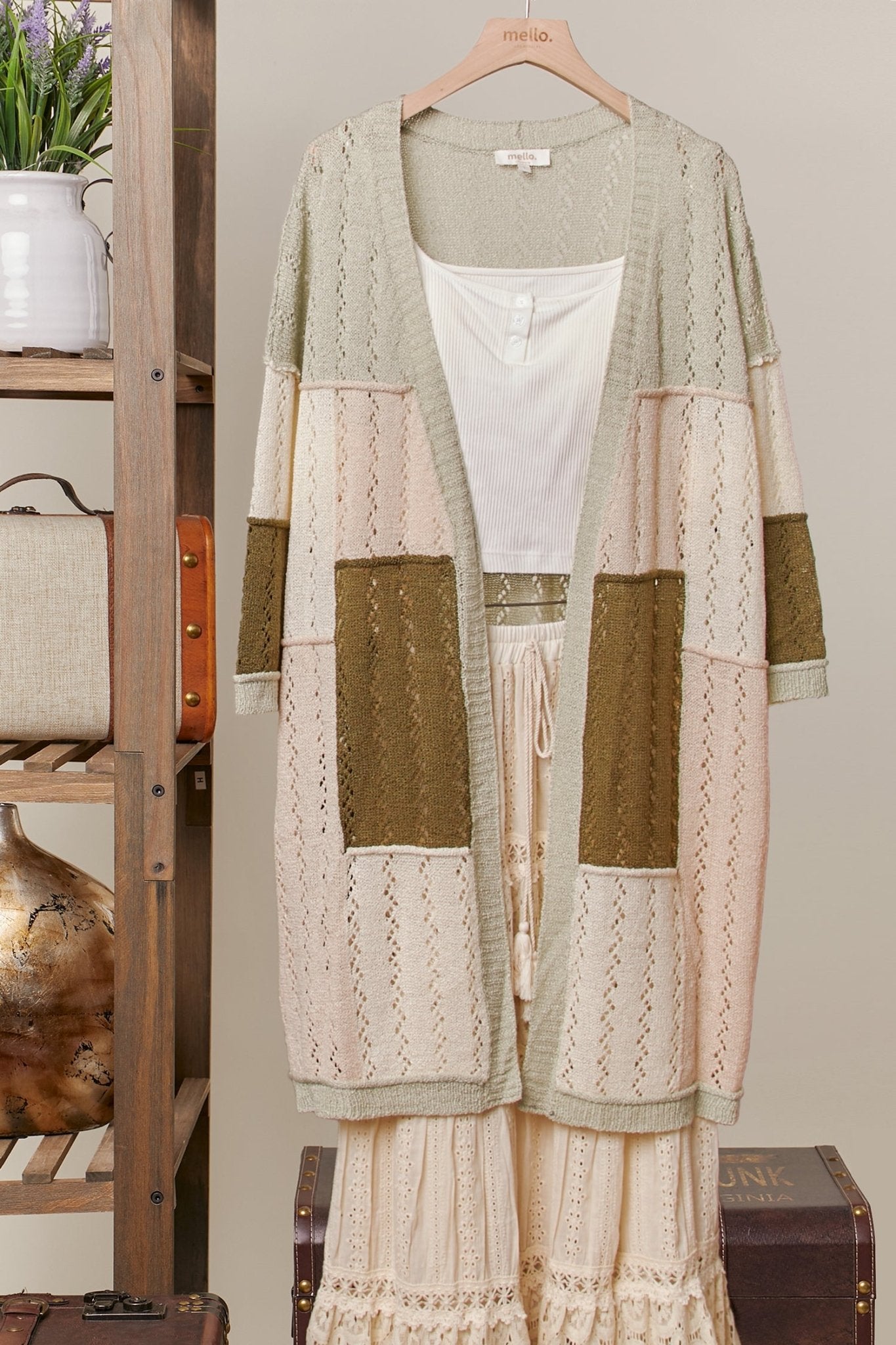 Sea Cliff Color Block Patch Cardigan - Westly