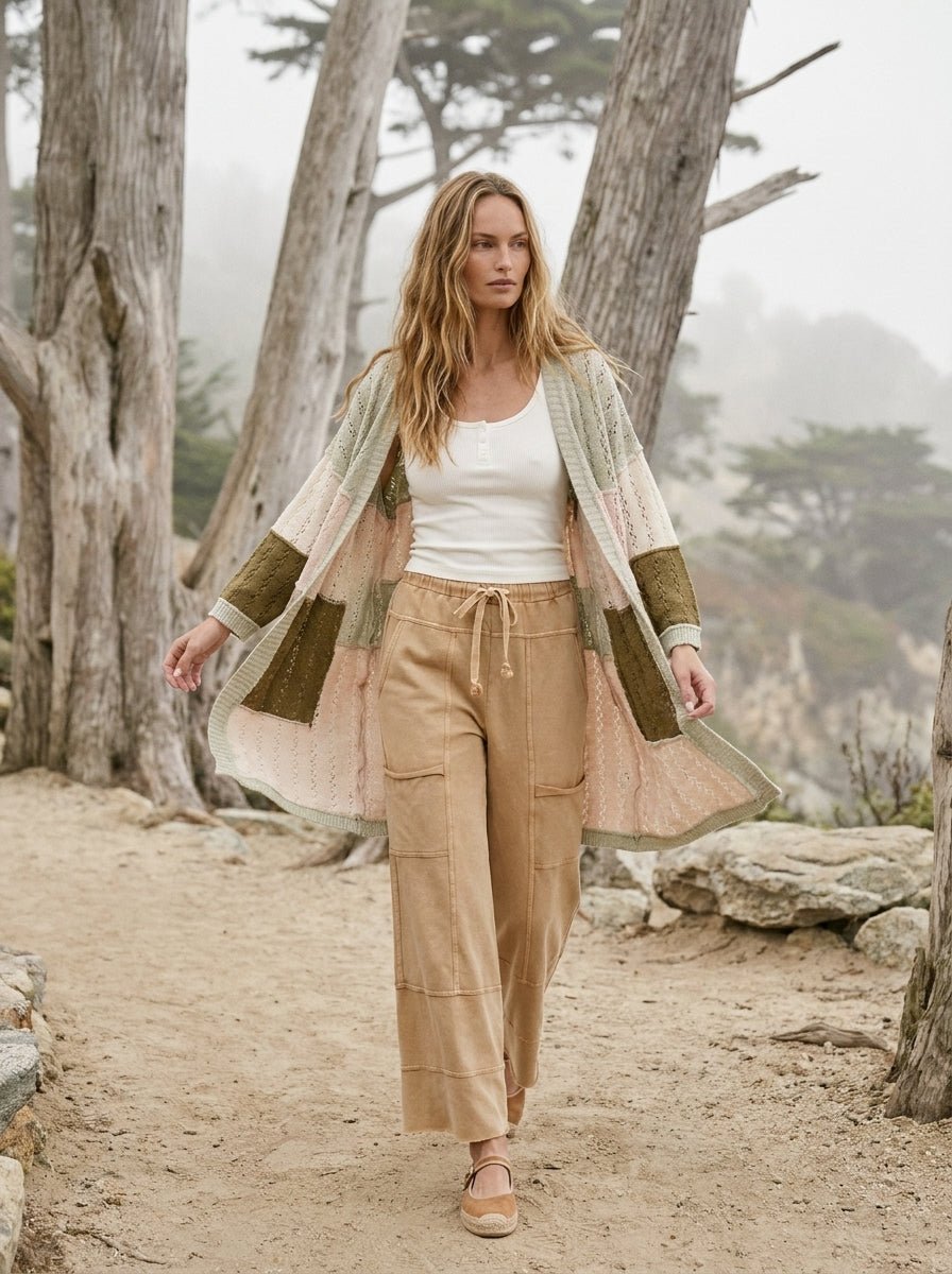 Sea Cliff Color Block Patch Cardigan - Westly