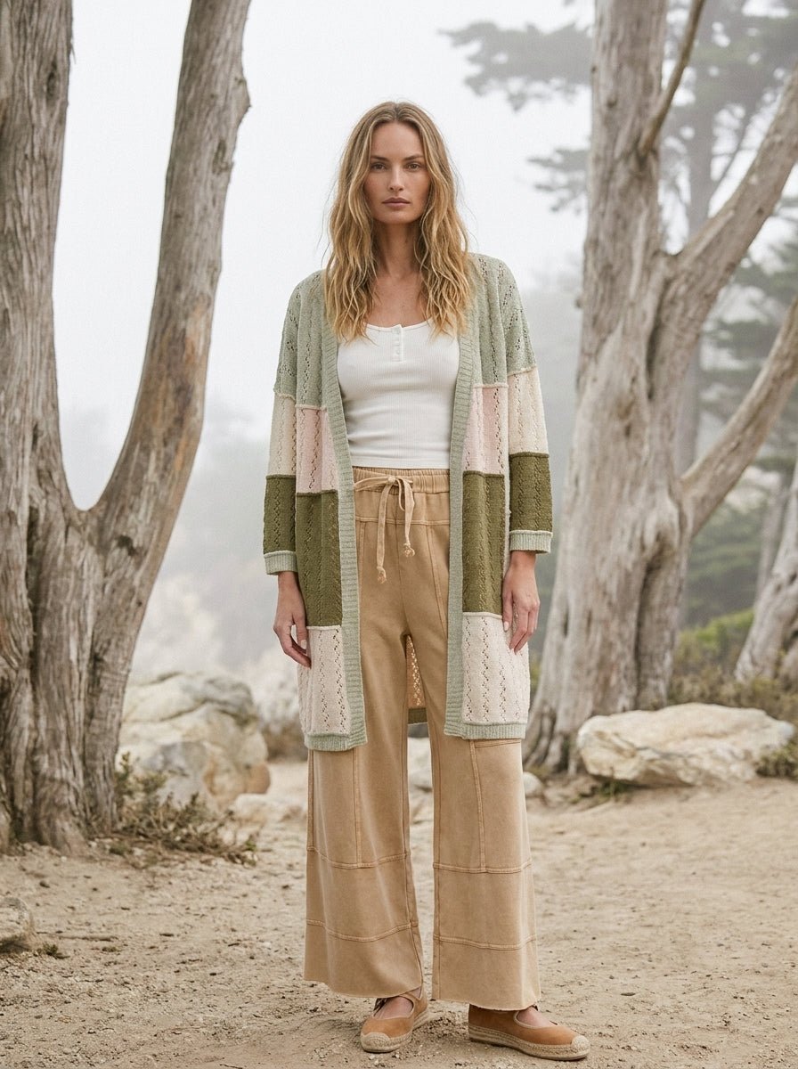 Sea Cliff Color Block Patch Cardigan - Westly