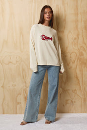 Seabright Lobster Knit Sweater - Ivory