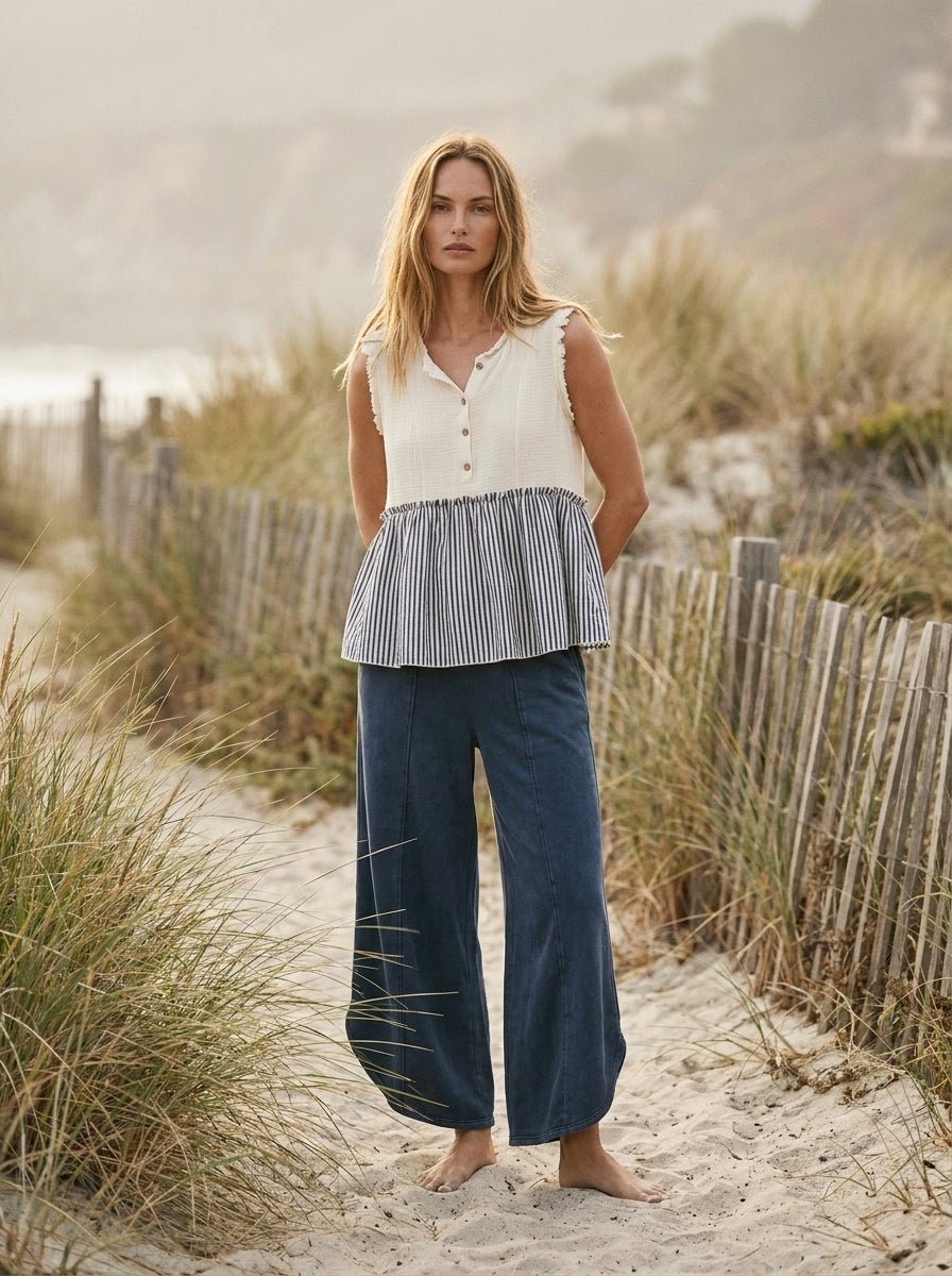 Seabrook Striped Tiered Sleeveless Top - Westly