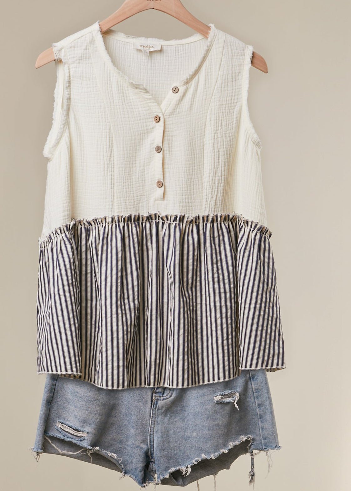 Seabrook Striped Tiered Sleeveless Top - Westly