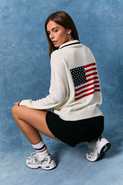 Seabrook USA Half Zip Sweater in White - product photo 5