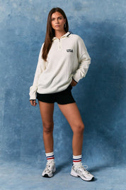 Seabrook USA Half Zip Sweater in White - product photo 7