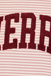 Season of Rest Merry Mock Neck Sweatshirt in Dusty Pink Stripe — product photo 04