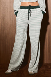 Season of Rest Striped Knit Lounge Pants in Dusty Green Stripe — product photo 02