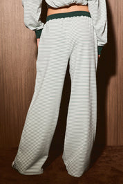 Season of Rest Striped Knit Lounge Pants in Dusty Green Stripe — product photo 04