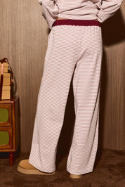 Season of Rest Striped Knit Lounge Pants in Dusty Pink Stripe — product photo 03
