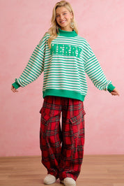 Seasons Greetings Stripe Appliqué Pullover - Westly