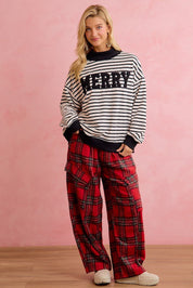 Seasons Greetings Stripe Appliqué Pullover - Westly
